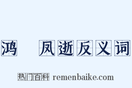 鸿鶱凤逝反义词是什么意思的图片